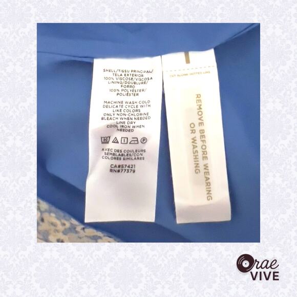 Ann Taylor Blue Floral Mock Neck Shift Dress 3/4 Sleeve Petite 2 - Picture 7 of 9